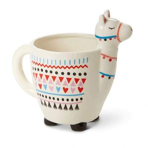 Tasses à café en forme d'alpaga avec des motifs imprimés à la main - Product Image 6