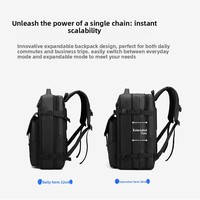 Sac à dos pour ordinateur portable de 16 pouces, tendance et professionnel, avec fermeture éclair, extensible, multi-poches, imperméable, doublure en nylon et polyester, idéal pour les voyages