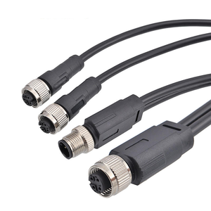 定制 M12 <span class=keywords><strong>1</strong></span>公头转2母头 PVC 电缆 Y 型分线器 工业传感器适配器 <span class=keywords><strong>4</strong></span> 5 12 针 保护等级 IP67 型号 - Product Image 3