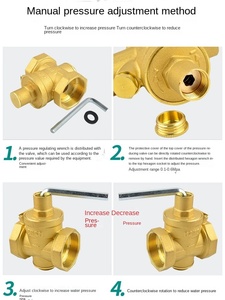 AdjustableThread Water Control <b>Regulator</b> <b>Pressure</b> Reducing Valve with Water Gauge Adjustable Brass WaterPressure Reducing Regula - Product Image 6