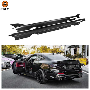 Jupes latérales en fibre de carbone de haute qualité style SQ pour <span class=keywords><strong>BMW</strong></span> Série 4 G22 G23 <span class=keywords><strong>M440i</strong></span> 2021+ – Séparateurs de pare-chocs latéraux en fibre de carbone - Product Image 1
