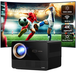 <span class=keywords><strong>Projecteur</strong></span> LCD intelligent Android 4K avec haut-parleurs 10W, mise au point automatique, 1200 lumens, haute luminosité, pour cinéma maison - Product Image 1