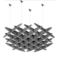 Panneau de plafond acoustique suspendu décoratif personnalisé Carreaux de plafond acoustique en PET Conception de chicanes de nuages Plafond acoustique