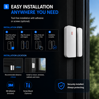 Sensor Magnético Inalámbrico para Puerta, Alarma de Contacto FSK 868MHz, Sistema de Seguridad Inteligente para el Hogar, Detector de Puertas y Ventanas con Alerta por Aplicación