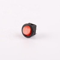 Interrupteur à bascule rond MINI 16MM 2 broches avec diamètre 14-15MM rouge ON-OFF