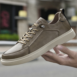 Sneakers plates tendance pour hommes 2026 |   Chaussures en cuir pour hommes, grandes tailles, chaudes, de haute qualité, à enfiler |   Dropshipping - Product Image 1