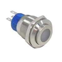 Interrupteur à bouton-poussoir en acier inoxydable de 19 mm, étanche IP67, interrupteur momentané éclairé par LED pour équipement industriel