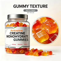 Créatine monohydrate en gommes à mâcher, 60 pièces, saveur fruitée, complément alimentaire énergétique pour le sport, étiquette privée personnalisée, service OEM