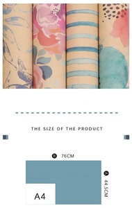 Custom Floral <b>Pattern</b> Kraft Gift Wrapping <b>Paper</b> Sheet 100GSM Eco-Friendly Silicone Coated Double-Sided Digital Printing - Product Image 3