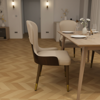 Ensemble de salle à manger convertible classique et contemporain, table et chaises en bois haut de gamme, blanc champagne, mobilier moderne et simple