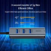 Base de Expansión USB-C con Adaptador Ethernet Tipo C RJ45 5G USB 3.0, Concentrador Convertidor de Tarjeta de Red con Cable de Aleación de Aluminio