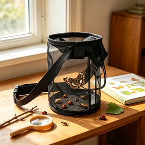 Cage à insectes portable pour enfants, cage d'élevage suspendue pour animaux avec sangle d'épaule réglable et mousqueton, ventilée - Product Image 6