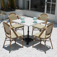 Meubles de jardin modernes pour bistrot, restaurant, café, table et chaises en rotin, ensemble de café pour café