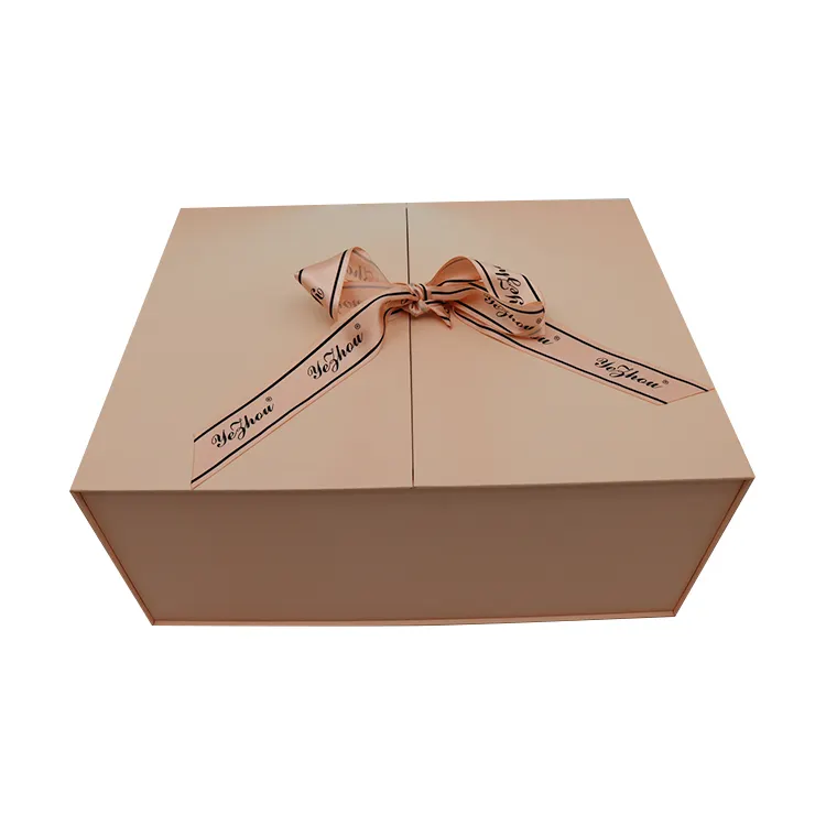 FocusBox özel baskı geri dönüşümlü karton kağıt çift kapı açılış büyük hediye kurdelalı kutu