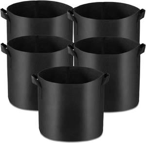 Borsa da 15 galloni in feltro nero con manico resistente e resistente per il giardinaggio a fungo che cresce per altri usi esterni - Product Image 1