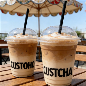 Vasos de café de plástico de 16 oz con tapas y pajitas, vasos de café desechables de plástico duro para llevar, para uso en cafeterías. - Product Image 1