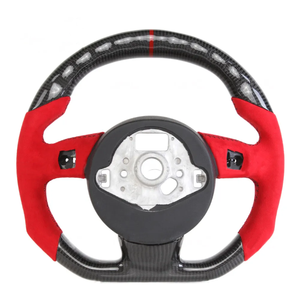 Volant en fibre de carbone à LED pour <span class=keywords><strong>Audi</strong></span> RS3 RS4 <span class=keywords><strong>RS5</strong></span> 2013 2014 <span class=keywords><strong>2015</strong></span> 2016 S3 S4 S5 Volant de voiture Alcantara rouge personnalisé - Product Image 6