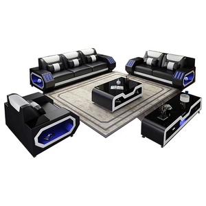 आधुनिक डिजाइनर बड़े चमड़े के सोफे को लिविंग रूम के लिए वास्तविक चमड़े के घर के फर्नीचर के लिए - Product Image 2