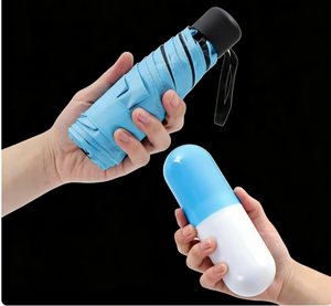 Custom Logo Branded Fold Portable <b>Foldable</b> Uv Protection Capsule Wholesale High Quality Mini Pocket <b>Umbrella</b> With Logo - Product Image 5