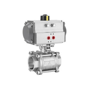 Válvula de Bola Neumática de Acero Inoxidable 304 de Tres Piezas con Rosca Interna, Resistente a Altas Temperaturas, Válvulas de Bola Premium - Product Image 1