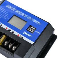 Régulateur de contrôleur de panneau solaire intelligent 24V 12V DC Ampoule de sortie 10A 30A 50A 60A 20A Contrôleurs de chargeur solaire PWM manuels