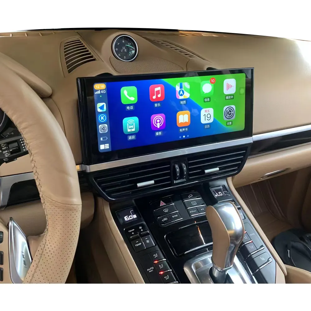 Pemutar DVD mobil 12.3 inci, untuk Porsche Macan 2015-2017 IPS Carplay Android 12 8 + 256GB DVD Multimedia Radio Stereo DSP Unit depan GPS Navi