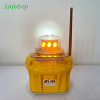 Lumière LED portable à économie d'énergie, alimentée par énergie solaire/batterie, bidirectionnelle, pour bordure de piste, avec couleur blanche/jaune pour aéroport