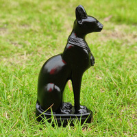 Hoyt vend la sculpture d'ornement réaliste en résine peinte à la main, représentant le dieu chat égyptien antique, Best ESB12 Pharaoh Gold Black