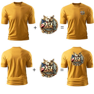 Camiseta Conmemorativa del Día de la Independencia 2026, 100% Algodón, 250gsm, Impresión HD, Transpirable, Regalo Patriótico para Veteranos y Escuelas - Product Image 1