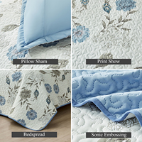 Ensemble de couette d'hiver 3 pièces pour lit Queen et King, imprimé, couvre-lit avec garnissage en polyester