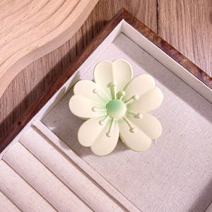 กิ๊บติดผมรูปดอกไม้ขนาดใหญ่สีพื้นสำหรับผู้หญิงผมหนา เครื่องประดับผมพลาสติกแฟชั่นสำหรับสาวๆ - Product Image 6