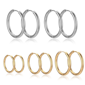 <span class=keywords><strong>Pendientes</strong></span> de Aro Pequeños y Simples de Acero Inoxidable de Alta Calidad con PVD de Oro de 18K, Venta al por Mayor <span class=keywords><strong>para</strong></span> Fabricación de Joyería y <span class=keywords><strong>Accesorios</strong></span> - Product Image 1