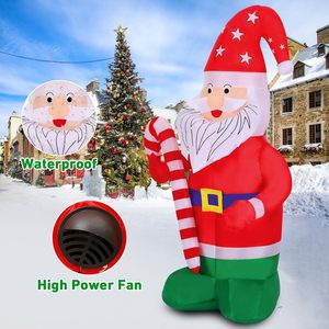 5FT Goblin Santa Claus Navidad Decoración inflable al aire libre con sombrero rojo Luces LED Fábrica al por mayor Navidad Blow-up - Product Image 5