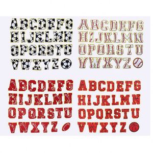 Patchs thermocollants en chenille à bordure dorée pailletée de 7,5 cm/3 pouces, lettres et chiffres pour football, basketball, baseball, softball, rugby - Product Image 1