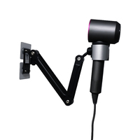 Support universel pour sèche-cheveux TOPFREE en métal compatible avec les supports muraux et les supports de fixation avec des fonctions réglables