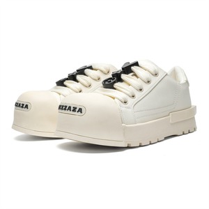 <b>Canvas</b> sneakers men couple Chunky Platform Sneakers White <b>Round</b> Toe Lace-Up Thick Sole Rubber Out sole All Seasons PU texture - Product Image 5