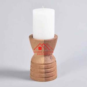 Vente chaude Vintage Rustique En Bois Acacia Bougeoirs Titulaire pour Centres De Table De Mariage À La Main En Bois De Mangue Bougeoirs - Product Image 1