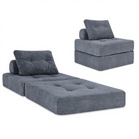 Sofá Cama Tatami de Espuma de Alta Densidad, Diseño Moderno y Simple, Individual, Reclinable, Plegable y Compacto