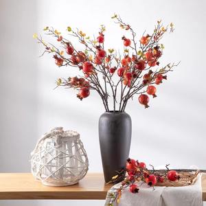 Mousse artificielle de grenade de qualité supérieure de 83cm de Long 2 branches de grenade pour la décoration intérieure de mariage - Product Image 1