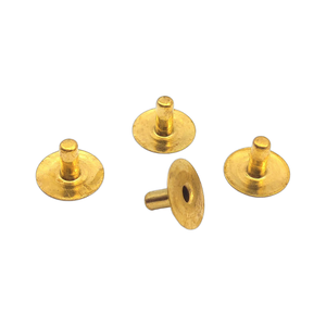 Piezas de ojal de cobre cepillado para orificios ciegos, Tapas de remache de latón de cabeza plana, Remaches huecos sin orificio pasante - Product Image 1