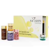 20ml 30ml 50ml 100ml 150ml haut de gamme couleur rose capsule vide bouteille en verre médecine vitamine pilule conteneur avec boîte d'emballage