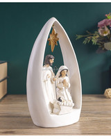 Ensemble de figurines de crèche modernes en résine en gros |   Statue de la Sainte Famille, Naissance de Jésus, Décoration de Pâques, Décoration de remise de diplôme, Décoration religieuse pour église
