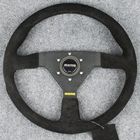 Volant de course universel modifié 14 pouces en cuir suédé mat à 3 branches 30 mm avec poignée; Simulateur de déclenchement rapide compétitif