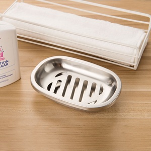 Porte-savon moderne en acier inoxydable 304, étanche, à fixation murale, pour salle de bain d'hôtel, avec drain supérieur et inférieur - Product Image 2
