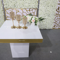 Weißer und goldener Acryl tisch für quadratischen Hochzeits torten tisch der Ereignis party
