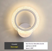 Lámpara de Pared LED de Hierro Minimalista Moderna para Dormitorio, Sala de Estar, Pasillo, Balcón