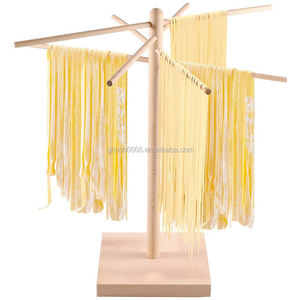 Sécher les pâtes en bois de hêtre naturel, support pour sécher les pâtes et Spaghetti, avec bras détachables, pour 4 grains de pâte à modeler - Product Image 1