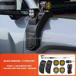 2025 nouvelle mise à niveau 4 Pack projecteur Base support antenne mât support avec lumière pour BYD Leopard 5 accessoires - Product Image 6