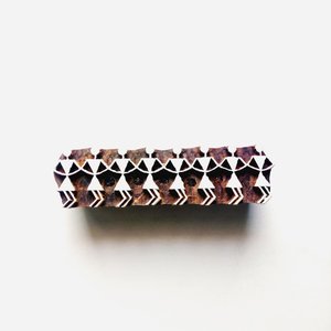 Handcrafted Rosewood Warli Geometric Border <b>Wooden</b> <b>Block</b> <b>Printing</b> Stamp for Fabric and Textile Art - Product Image 2