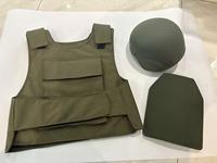 Gilet pare-balles intégral OD Green UHMWPE IIIA, plaque de protection rigide IV 4 Strike Face, casque tactique balistique FAST 3A